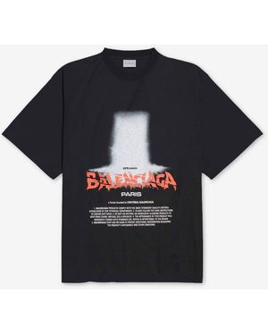 Balenciaga Das Tür Oversize-T-Shirt - Blau