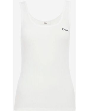 Chloé Top Tirantes Canalé - Blanco