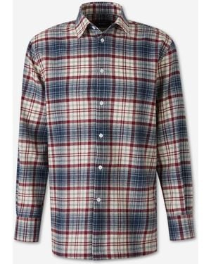 Willy Chavarria Wool Plaid Shirt - Grey