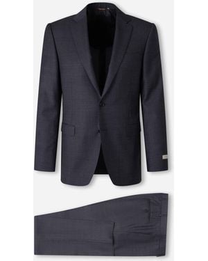 Canali Straight Wool Suit - Blue