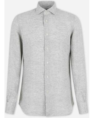 Santa Eulalia Straight Linen Shirt - Grey