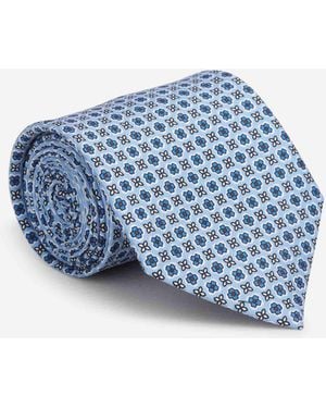 Marinella Floral Silk Tie - Blue