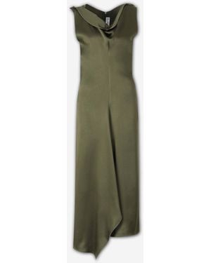 Victoria Beckham Abito Midi Drappeggiato - Verde