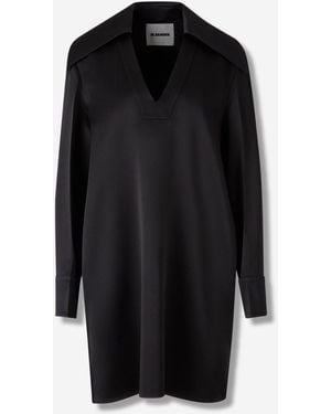 Jil Sander Vestido Mini Oversize - Negro