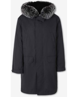 Yves Salomon Fur Parka - Blue