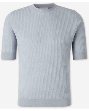 Lardini Linen Knit T-Shirt - Blue