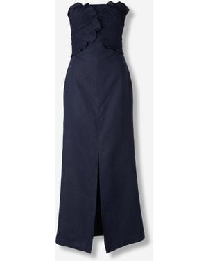 ANDRES OTALORA Robe Maxi Sous Palmier - Bleu