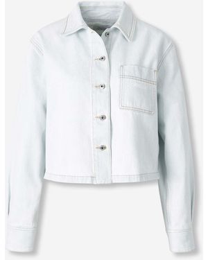 Off-White c/o Virgil Abloh Cropped Denim Hemd - Blau