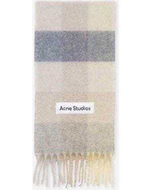 Acne Studios Wool Plaid Scarf - White