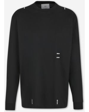 Setchu Strick-T-Shirt - Schwarz