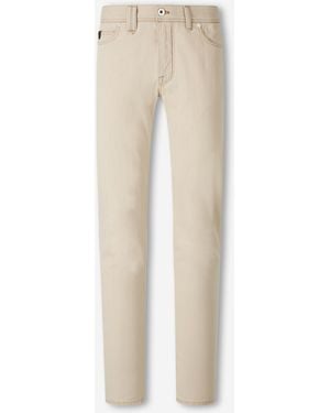 Brioni Slim Cotton Jeans - Natural