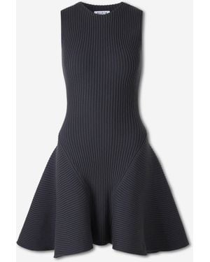 Alaïa Ribbed Skater Dress - Blue