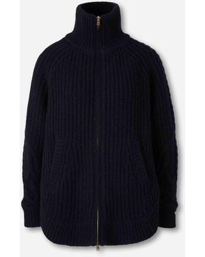 Herno Cárdigan Punto Acolchado - Azul