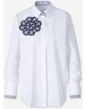 Silvia Tcherassi Embroidered Flower Shirt - White