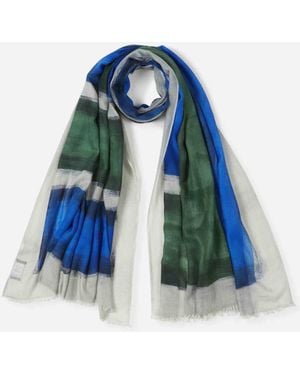 CASHÀ Scarf With Paint Effect - Blue