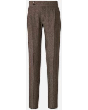 SCABAL® Linen Dress Trousers - Brown
