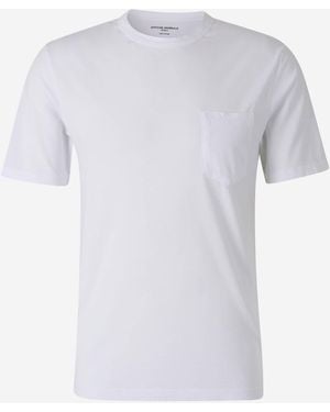 Officine Generale Short-Sleeve Crewneck T-Shirt With Chest Pocket - White