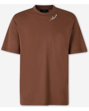 Amiri Round Neck T-Shirt - Brown