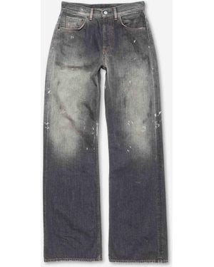 Acne Studios Jean À Jambes Larges Effet Peinture - Gris