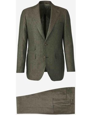 Santa Eulalia Plain Linen Suit - Green