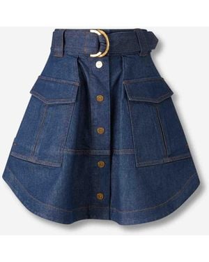 Zimmermann Mini Denim Skirt - Blue