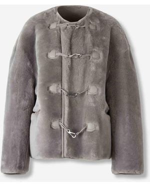 TOTEME Short Fur Coat - Gray