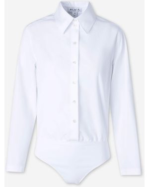 Alaïa Camisa Body Algodón - Blanco