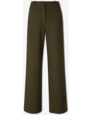 Jonathan Simkhai Straight Wool Trousers - Green