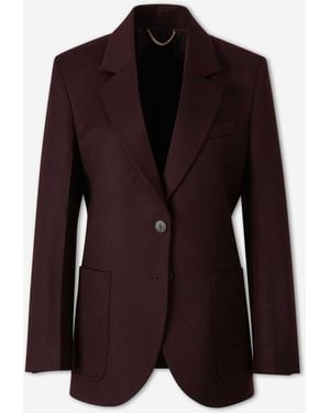 Victoria Beckham Straight Flannel Blazer - Purple