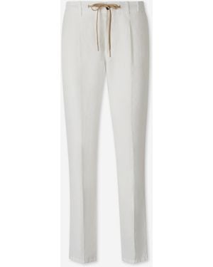 Santa Eulalia Straight Leg Trousers With Pleats - White