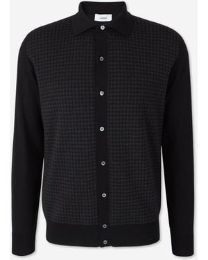 Lardini Camisa Punto Pata De Gallo - Azul