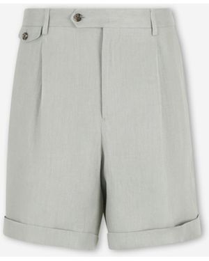 Lardini Bermudas Lino Pinzas - Gris