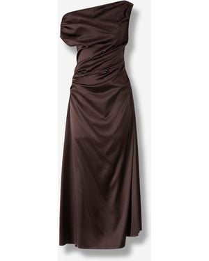 STAUD Vestido Midi Phare - Marrón