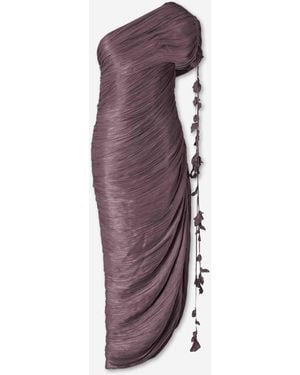 Marmar Halim Draped Midi Dress - Purple