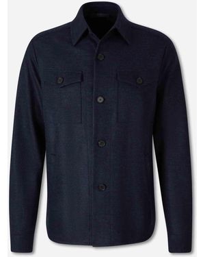 Harris Wharf London Wool Overshirt - Blue