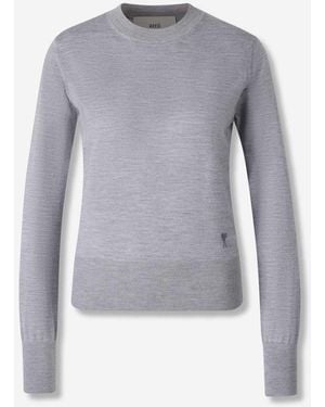 Ami Paris Jersey Cuello Redondo - Azul