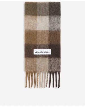 Acne Studios Écharpe En Laine À Carreaux - Marron