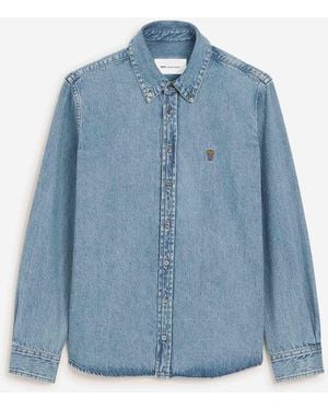 Ami Paris Denim Shirt Logo - Blue