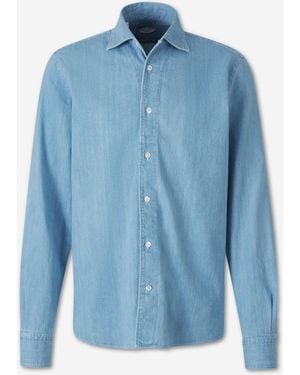 Vincenzo Di Ruggiero Plain Cotton Shirt - Blue