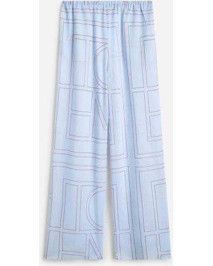 TOTEME Monogram Wide Leg Trousers - Blue