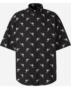 Balenciaga Camicia Boxy Bb A Maniche Corte - Nero