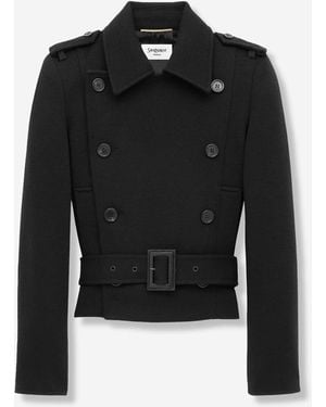 Saint Laurent Giacca Corta Doppiopetto - Nero