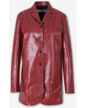 Jil Sander Chaqueta Casual Piel - Rojo