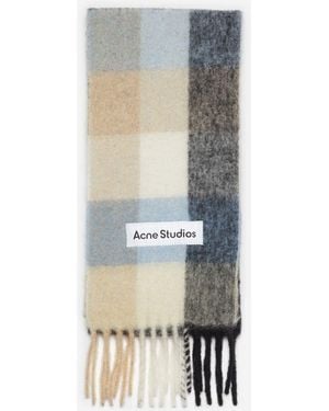 Acne Studios Bufanda Motivo Cuadros - Blanco