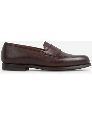 Crockett & Jones Grained Leather Loafers - Brown