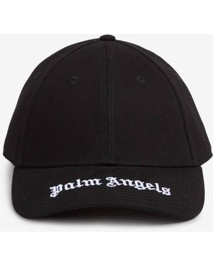 Palm Angels Cotton Cap With Logo - Black