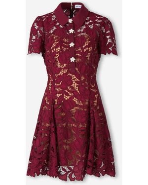 Self-Portrait Lace Mini Dress - Red