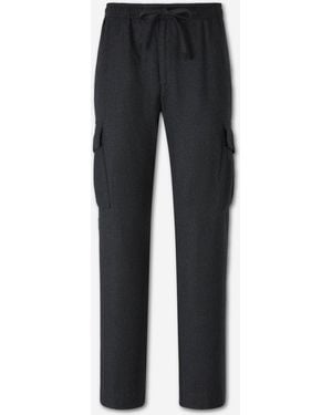 Canali Straight Wool Trousers - Black