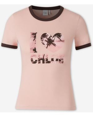 Chloé T-Shirt A Maniche Corte - Rosa