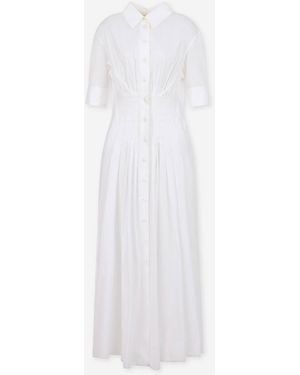 Marni Gathered Neck Dress - White